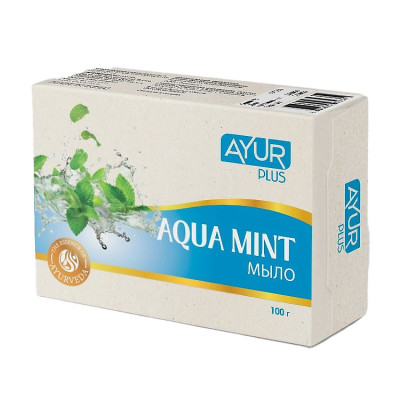 Мыло натуральное Ayur Plus Аква Минт, 100 г.