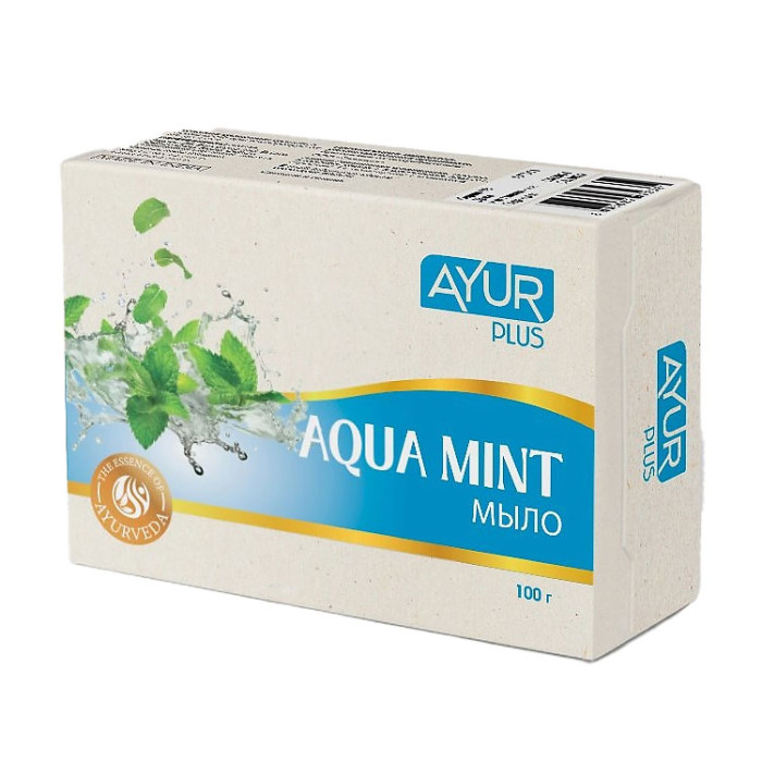 Мыло натуральное Ayur Plus Аква Минт, 100 г.