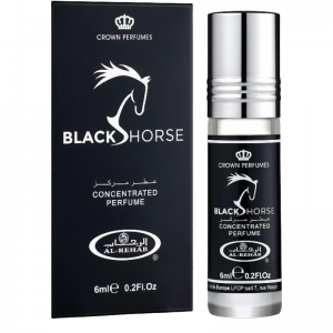 Духи масляные арабские «Черная лошадь» Аль Рехаб (Black Horse Al Rehab), ролик 6 мл.  