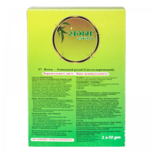 Натуральная краска для волос "Оливковый русый" (Светло-коричневый) Сангам Хербалс (Sangam Herbals), 100 г.