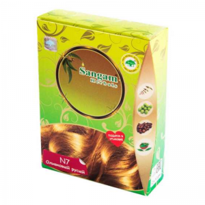 Натуральная краска для волос "Оливковый русый" (Светло-коричневый) Сангам Хербалс (Sangam Herbals), 100 г.