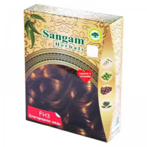 Натуральная краска для волос FH3 "Благородная медь" (Медно-коричневый) Сангам Хербалс (Sangam Herbals), 50 г.