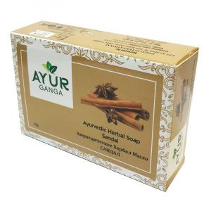 Аюрведическое мыло Сандал Аюрганга (Ayurvedic soap Sandal Ayurganga), 75 г.