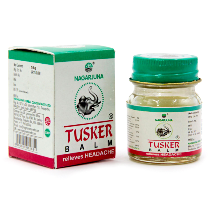 Бальзам от простуды Таскер Нагарджуна (Tusker Balm Nagarjuna), 10 г.