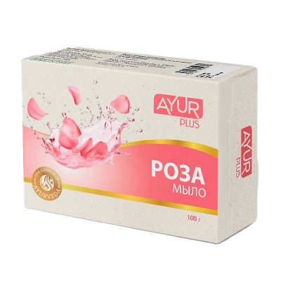 Мыло натуральное Ayur Plus Роза, 100 г.
