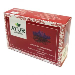 Аюрведическое мыло Шафран Аюрганга (Ayurvedic soap Saffron Ayurganga), 75 г.