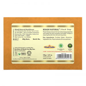Глицериновое мыло ручной работы персик Кхади Натурал (Peach soap Khadi Natural), 125 г.
