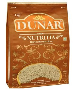 Рис Басмати бурый нешлифованный Dunar Nutritia, 1кг.