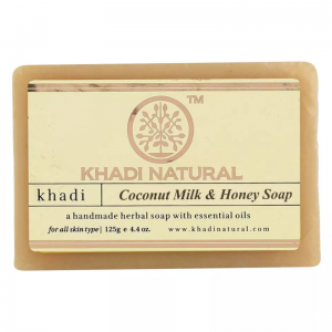 Глицериновое мыло ручной работы Кокосовое молоко и Мёд Кхади Натурал (Coconut milk &amp; Honey Khadi Natural), 125 г.