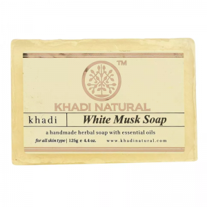 Глицериновое мыло ручной работы с белым мускусом Кхади Натурал (White musk soap Khadi Natural), 125 г.