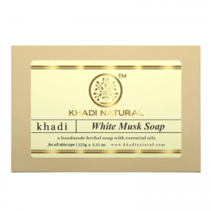 Глицериновое мыло ручной работы с белым мускусом Кхади Натурал (White musk soap Khadi Natural), 125 г.
