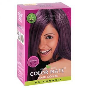 Натуральная краска для волос на основе хны без амиака Color Mate 9.5 махагони (Color Mate), 75 г.