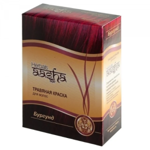 Травяная краска для волос бургунд Ааша Хербалс (Aasha Herbals), 60 г.