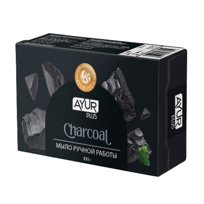 Мыло ручной работы Ayur Plus Charcoal, 100 г.