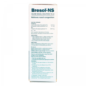 Спрей при заложенности носа Бресол-НС Хималая (Bresol-NS Himalaya), 10 мл.