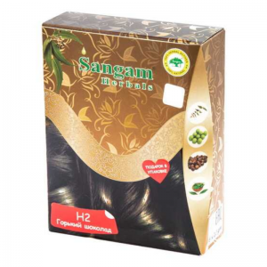 Краска на основе хны Н2 Горький шоколад Сангам Хербалс (Sangam Herbals), 60 г.