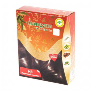 Краска на основе хны Н3 Морозный каштан Сангам Хербалс (Sangam Herbals), 60 г.