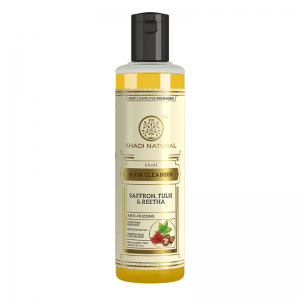 Шампунь «Шафран, Тулси и Ритха» Кхади Натурал (Hair Cleanser Saffron, Tulsi & Reetha Khadi Natural), 210 мл.