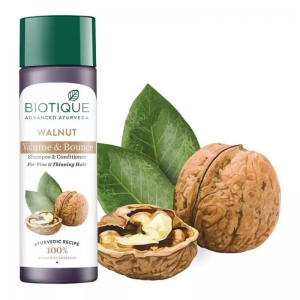Шампунь-кондиционер для объема волос с Грецким орехом Биотик (Walnut Volume & Bounce Shampoo & Conditioner Biotique), 120 мл.