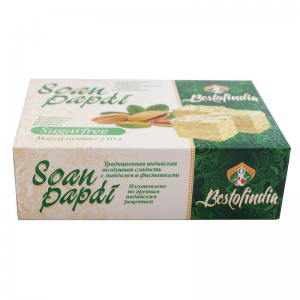 Воздушные индийские сладости Соан Папди Без сахара Бестофиндия (Soan Papdi Sugarfree Bestofindia), 250 г.