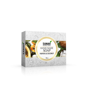Мыло ручной работы Папайя и Кокос Санави (Sanavi), 100 г.
