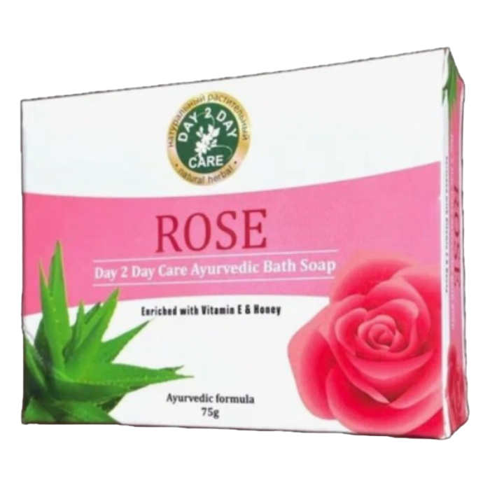 Аюрведическое мыло «Роза» с витамином Е и медом Дэй Ту Дэй Кэр (Ayurvedic bath soap «Rose» enriched with vitamin E & honey Day 2 Day Care), 75 г. 