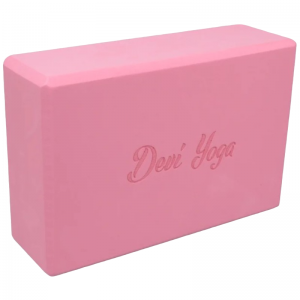 Блок опорный для йоги из EVA-пены Devi Yoga (23x15x7.5), розовый