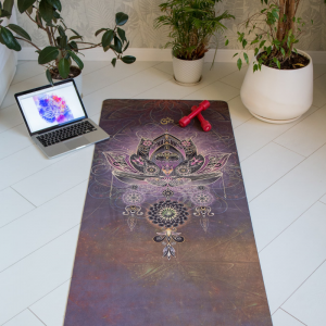 Коврик для йоги Медитация Эгойога (Meditation Egoyoga), микрофибра/каучук 183х66х0,3 см.