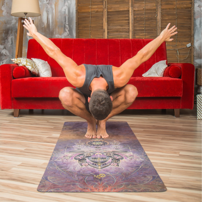 Коврик для йоги Медитация Эгойога (Meditation Egoyoga), микрофибра/каучук 183х66х0,3 см.