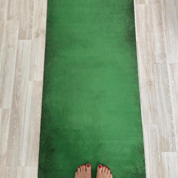 Коврик для йоги Зелёный Эгойога (Green Egoyoga), микрофибра/каучук 183х66х0,3 см.