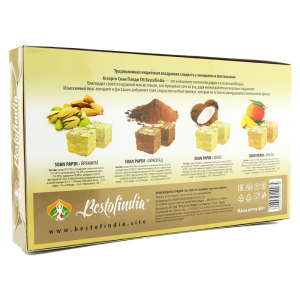Воздушные индийские сладости Соан Папди Ассорти 4 в 1 Бестофиндия (Soan Papdi Assorted Indian Sweet Bestofindia), 600 г.