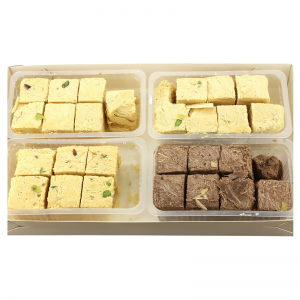 Воздушные индийские сладости Соан Папди Ассорти 4 в 1 Бестофиндия (Soan Papdi Assorted Indian Sweet Bestofindia), 600 г.