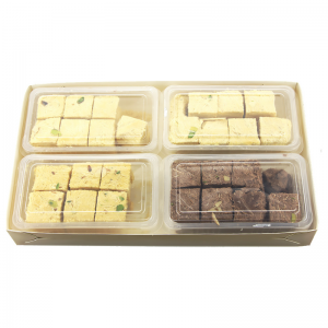 Воздушные индийские сладости Соан Папди Ассорти 4 в 1 Бестофиндия (Soan Papdi Assorted Indian Sweet Bestofindia), 600 г.