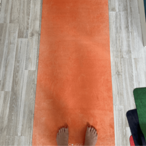 Коврик для йоги Оранжевый Эгойога (Orange Egoyoga), микрофибра/каучук 183х66х0,3 см.