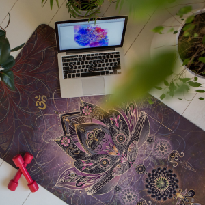 Коврик для йоги Медитация Эгойога для путешествий (Meditation Travel Egoyoga), микрофибра/каучук 173х61х0,1 см.