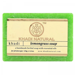 Глицериновое мыло ручной работы с лемонграссом Кхади Натурал (Lemongrass soap Khadi Natural), 125 г.