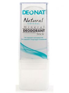 Дезодорант кристалл из цельного минерала Деонат (Mineral Deodorant Travel Stick Natural Crystal Deonat), 40 г.
