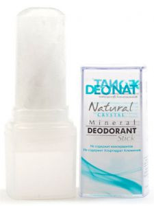 Дезодорант кристалл из цельного минерала Деонат (Mineral Deodorant Travel Stick Natural Crystal Deonat), 40 г.