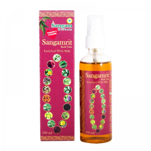 Масло для волос обогащённое молоком «Сангамрит» Сангам Хербалс (Ayurvedic Hair Oil «Sangamrit» enriched with milk Sangam Herbals), 100 мл.