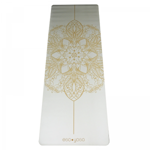 Коврик для йоги Мандала Белый Эгойога (Mandala White Egoyoga), полиуретан/каучук 185х68х0,4 см.