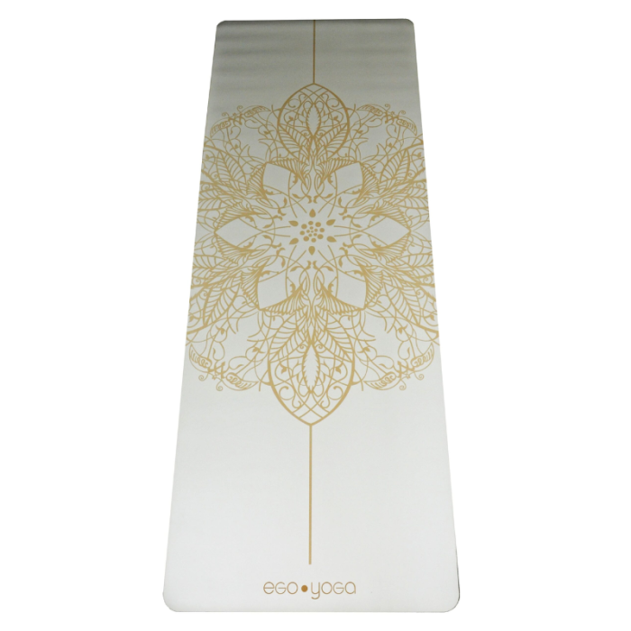 Коврик для йоги Мандала Белый Эгойога (Mandala White Egoyoga), полиуретан/каучук 185х68х0,4 см.