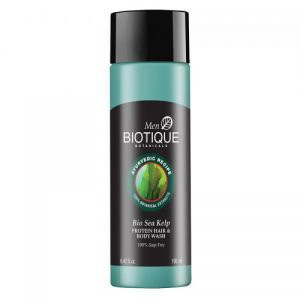 Гель для душа + шампунь для мужчин Биотик Био Водоросли (Biotique Bio Sea Kelp Protein Hair&Body Wash 100% Soap Free), 210 мл.
