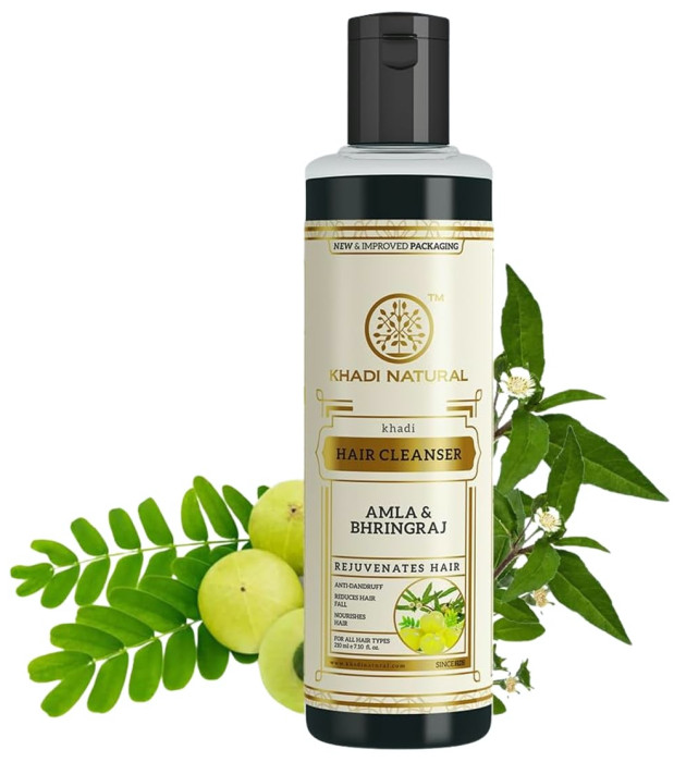 Шампунь «Амла и Брингарадж» Кхади Натурал (Hair Cleanser Amla Bhringraj Khadi Natural), 210 мл.