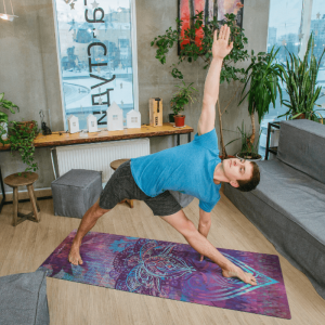 Коврик для йоги Индийский лотос Эгойога (Indian Lotus Egoyoga), микрофибра/каучук183х66х0,3 см. 