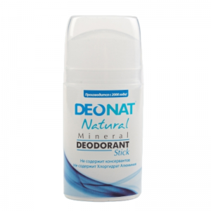Дезодорант кристалл натуральный, выдвигающийся стик Деонат (Mineral Deodorant push-up stick Natural Deonat), 100 г.