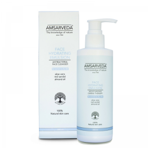 Эмульсия для лица увлажняющая Амсарведа (Face Hydrating Emulsion Antibacterial Face Cleansing Amsarveda), 200 мл.