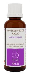Аюрведическое масло Кумкумади для регулярного ухода и омоложения кожи Пьюр Аюр (Pure Ayur), 30 мл.