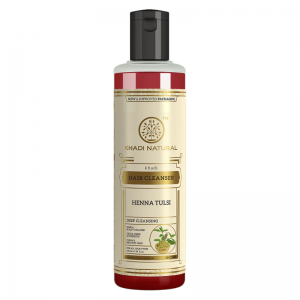 Шампунь «Хна и Тулси» Кхади Натурал (Hair Cleanser Henna &amp; Tulsi Khadi Natural), 210 мл.
