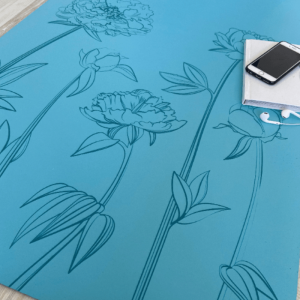 Коврик для йоги Пионы Синий Эгойога (Pions Blue Egoyoga), полиуретан/каучук 185х68х0,4 см.