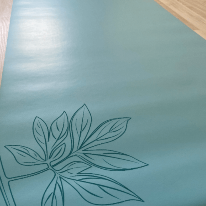 Коврик для йоги Пионы Синий Эгойога (Pions Blue Egoyoga), полиуретан/каучук 185х68х0,4 см.